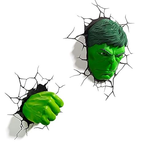 Hot Marvel Avengers Hulk Head 3d Deco Wall Led Night Light Art Fx Room Decor