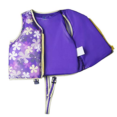 Megartico Swim Float Vest Kids Childrens Swimming Jacket Buoyant Aid (Purple Sakura, Medium)