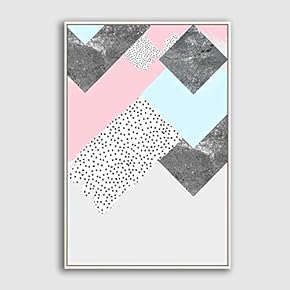 Framed Canvas Wall Art for Living Room, Bedroom Abstract Geometric Pattern Canvas Prints for Home Decoration Ready to Hanging - 16x24 inches