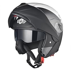 AHR Motorcycle Helmet Dual Visor Modular Flip up
