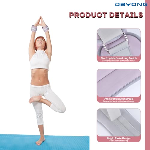 DAYONG Adjustable Wrist Ankle Weight, Pilates Arm & Leg Weights Set-0.5kg/1kg/1.5kg/2kg in Pair, Wrist Weights for Strength Training Jogging Fitness Dance Aerobics.