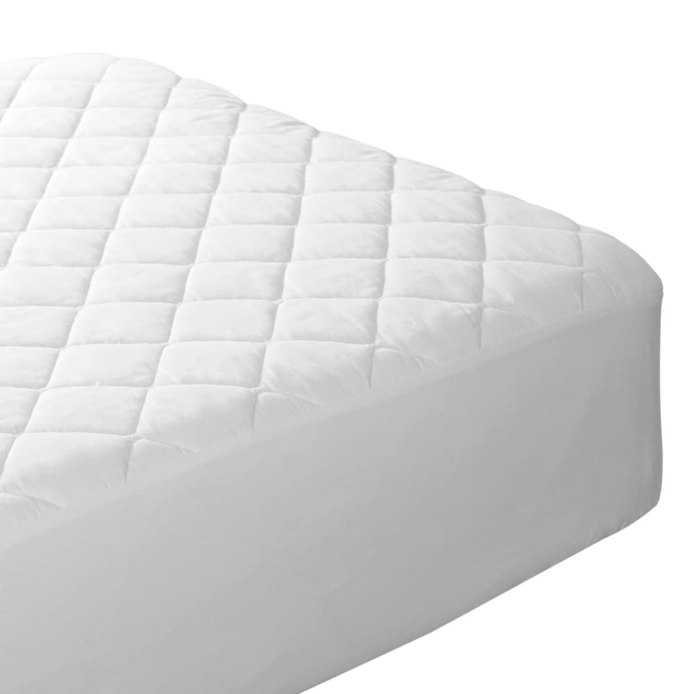 T-H Polycotton Quilted Mattress Protector - 30cm Extra Deep Fitted Mattress Cover Bed Sheet - Anti Allergy Ultra-Soft Mattress Pad (King), White (THREADHUB-QMP-103)