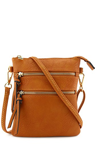 Functional Multi Pocket Crossbody Bag Brown