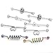 JOVIVI Mixed Style 10pc 14G Silver Black Stainless Steel Long Industrial Bar Barbell Cartilage Earrings (White)