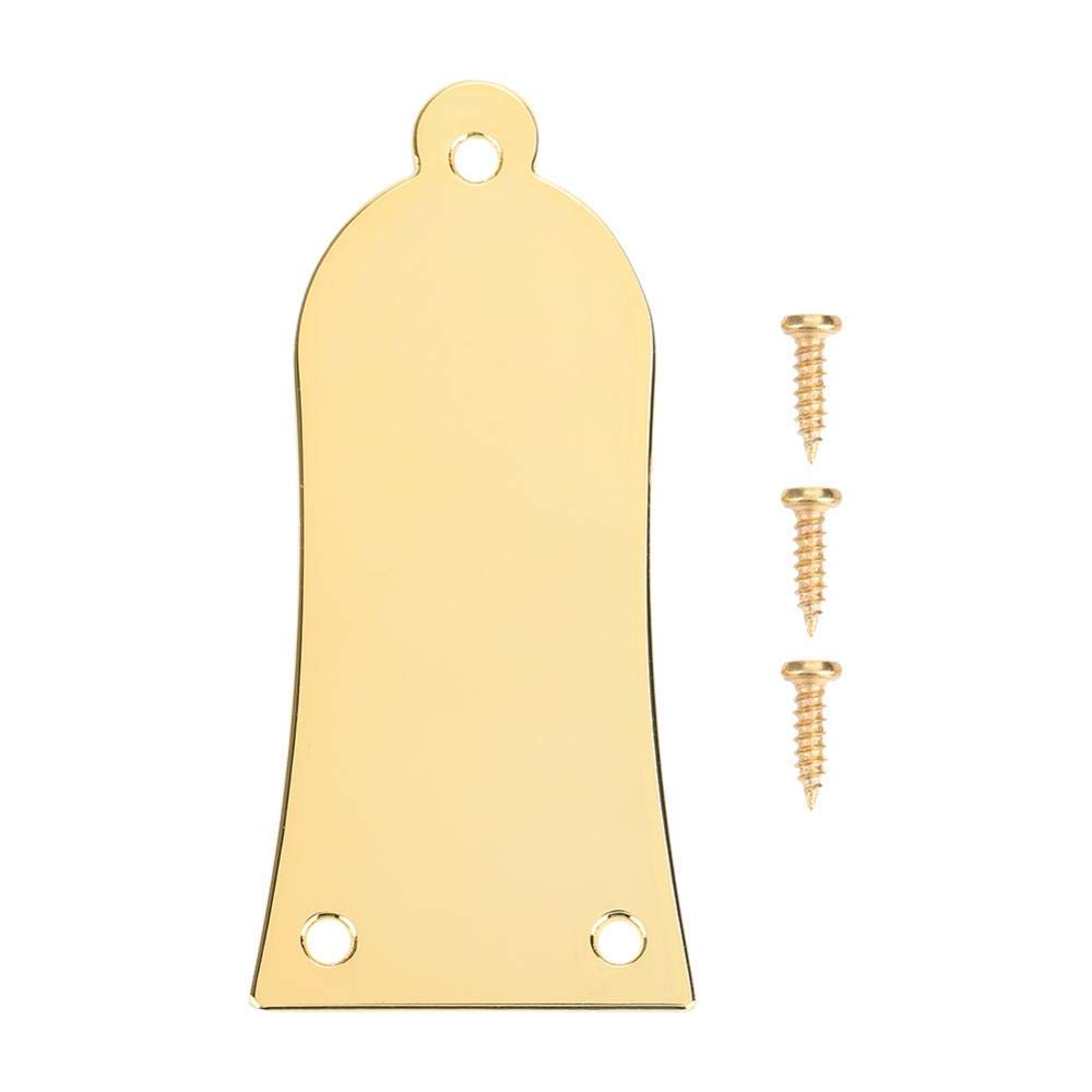 Bnineteenteam Truss Rod Cover,3 Holes Metal Truss Rod Cover with Screws for Guitar Bass (Black,Silver,Gold)(gold)