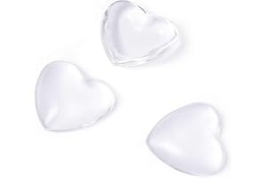 Craftdady 100Pcs Clear Glass Heart Cabochons 25x25mm Flat Back Transparent Dome Tile Cabochons for Photo Jewelry Making