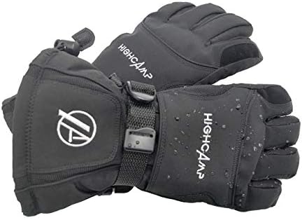 HIGHCAMP Waterproof Mens Ski Gloves Breathable Windproof Warm Skiing Snowboard Gloves Winter Cold Weather Thinsulate Glove with Heat Pack Pocket