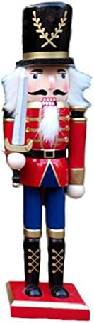 BlueSpace Wooden Nutcracker Ornaments Christmas Decoration Figures Puppet Toys Christmas Gifts Home Decor (30cm,Sword)