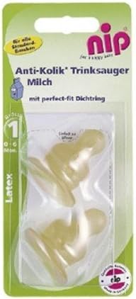 nip Latex Orthodontic Standard Bottle Teats - 0-6M - Size 1 - Medium Flow