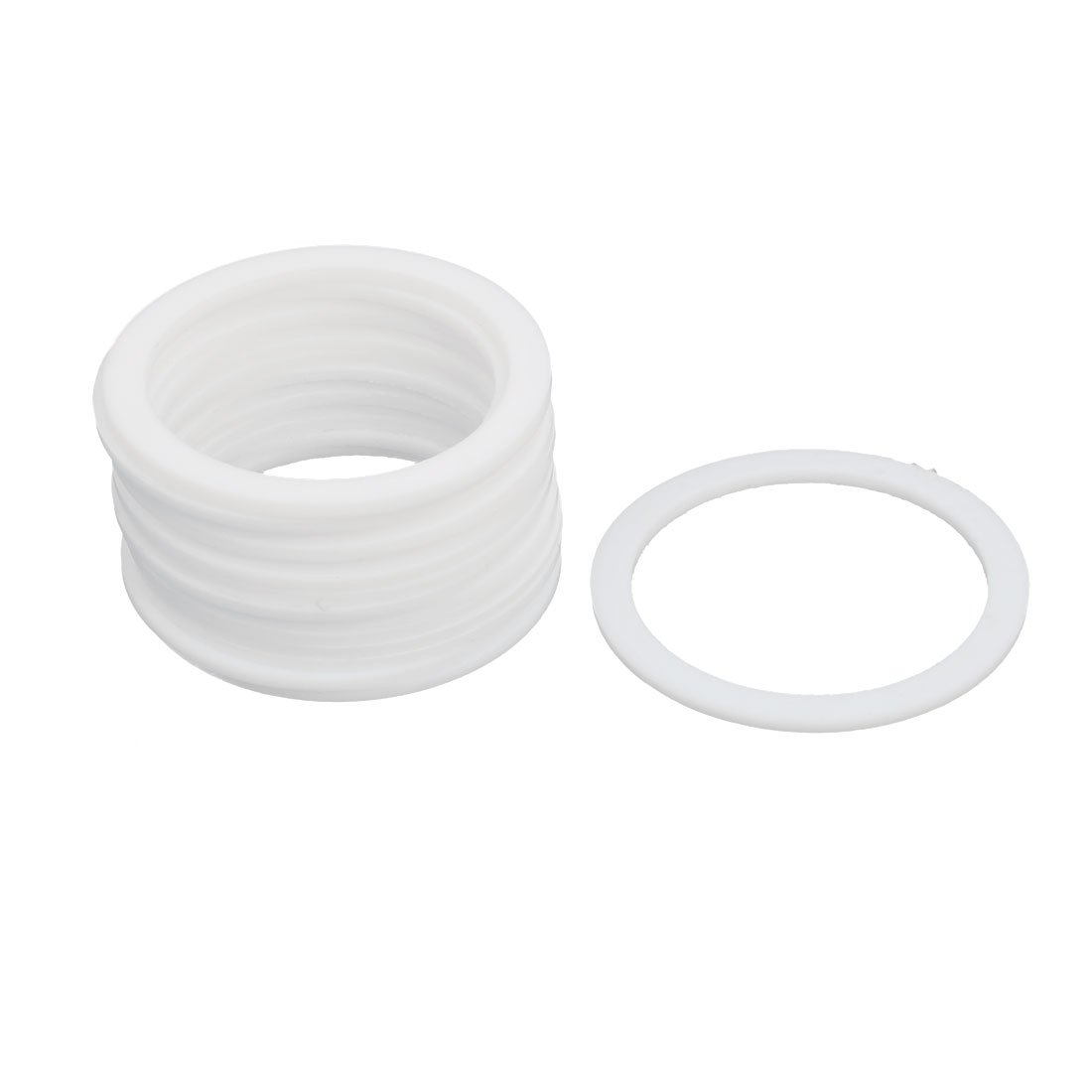 Sourcingmap PTFE Flat Washers 55mm OD 45mm ID 2mm Thickness Sealing Gasket for Faucet Pipe Water Hose, White, Pack of 15