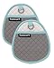 Cuisinart Quilted Silicone Pot Holders and Oven Mitts with Soft Insulated Pockets, 2pk - Heat Resistant Hot Pads, Potholder, Trivets with Non-Slip Grip to Safely Handle Hot Cookware - Drizzle Grey