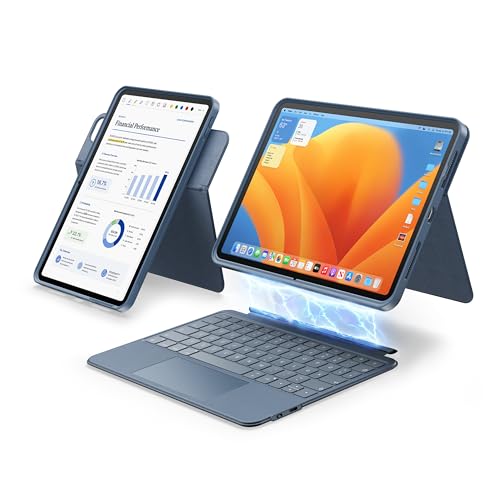 HOU 360° drehbare & abnehmbare Tastaturhülle für iPad A16 & iPad 10. Gen