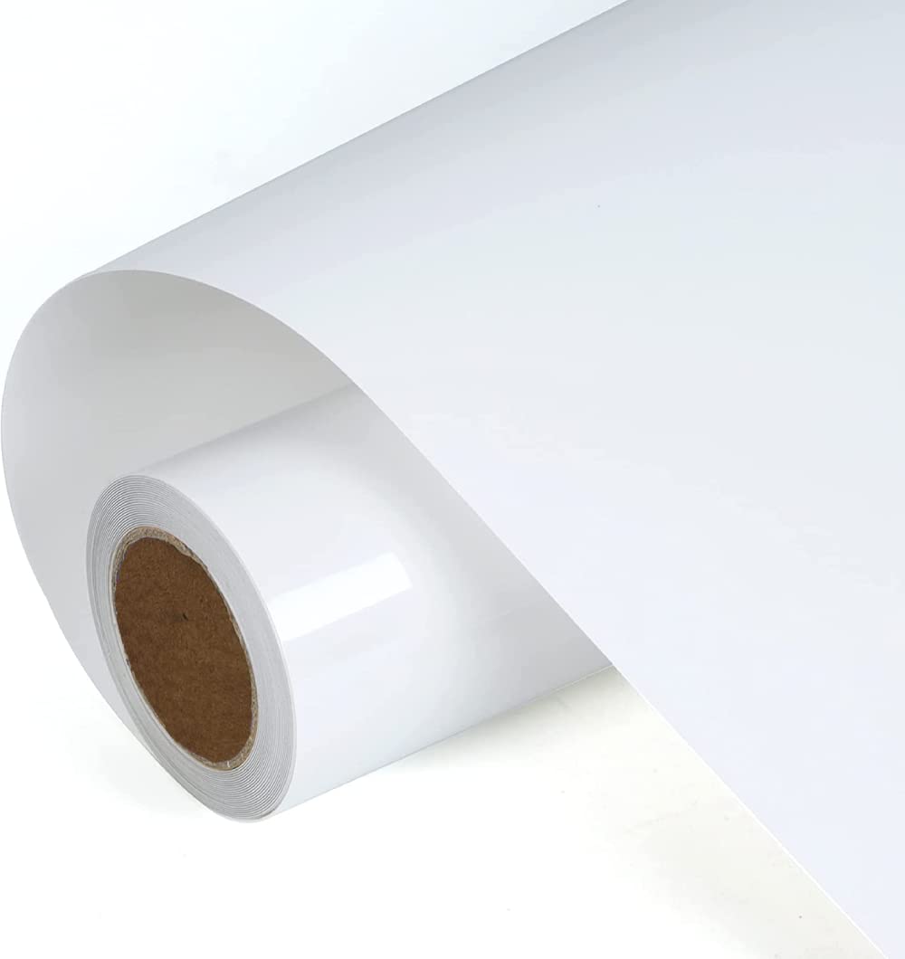 HEINAROMAN HTV925 Plotter Film Textile 30.5 cm x 152 cm Flex Film Plotter Textile for Silhouette Cameo, Used in DIY T-Shirt Clothes and Other Fabrics, Easy to Cut and Weave (White)