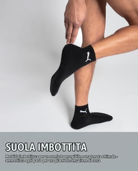 Short Crew Calzini, Nero, 43-46 Unisex - Adulto