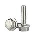M6 x 25mm Flanged Hex Head Bolts Flange Hexagon Screws, Stainless Steel A2, DIN 6921, 25 PCS