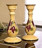 2pc candle holder, centerpiece 2pc set Grape Tuscany Decor