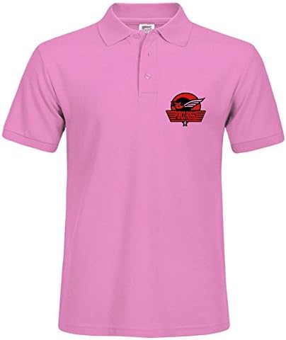 Cotton Polo Tee With Porco_rosso Pattern For Men Size Medium Pink Personal Design