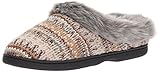 Dearfoams Women's Pattern Knit Clog with Lurex, Oatmeal, M Medium US