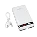 FlyHi LCD Power Bank 7000mAh Dual USB Port 2.1a &1a External Battery Charger,LCD Digital Display Remaining Power, with Flashlight & Fast Charging for Iphone,Ipad,Samsung,Cell Phones (White)