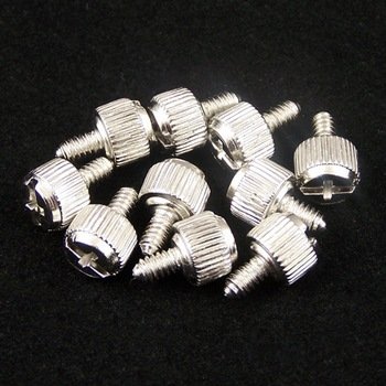 High Quality Chrome Computer Case Thumbscrews, 6-32 Thread (10-Pack)