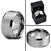 Tungsten CJ-202 10mm Unisex Wedding Band Ring Comfort Fit Beveled with Brushed Edges