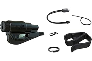 Resqme Accessory Pack The Original Emergency Keychain Car Escape Tool, 2-in-1 Seatbelt Cutter and Window Breaker, Made in USA With Visor Clip, Lanyard, Keyring and Cable Tie - Black