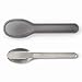 BLACK + BLUM Nesting Cutlery Set 3 Piece Stainless Steel Compact Travel Cutlery Set (Knife, Fork, and Spoon) Portable Tableware with Snap Shut Case, Silver