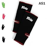 Bangplee_Sport FAIRTEX Ankle Guards Support AS1 Muay Thai Boxing MMA K1 Fighting Kick (Black/Red)
