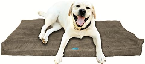 Five Diamond Collection Shredded Memory Foam Orthopedic Dog Bed, Removable Washable Passion Suede Cover, Water Proof Inner Fabric, Double Sided, Made In USA (Grey,For Large Breed Dogs, 40" x 35")