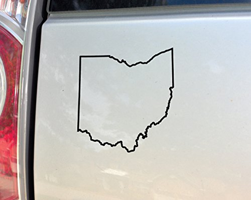 Ohio Vinyl Decal Laptop Car Truck Bumper Window Sticker, 5.5" x 5", Black