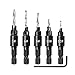 Woodworking Tool Countersink Drill Bit Set 1/4 Inch Hex Shank Power Tools Accessories for Plastic Metal 5Pcs/Set #5#6#8#10#12 Silver