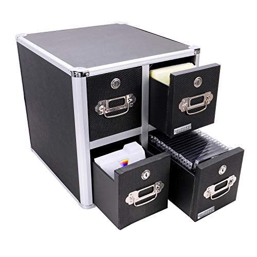 Vaultz CD Case Holder File CD Rack w/ 4 Drawers and Key Locks
