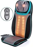 Shiatsu Back & Neck Seat Cushion Massager Chair - Massage Pad with Soothing Heat Function, Rolling, Kneading & Vibration - Full Back & Shoulder Deep Tissue to Relieve Muscle Pain - for Home & Office