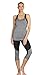 icyzone Women Workout Yoga Spaghetti Strap Racerback Tank Top with Built in Bra (L, Grey Melange)