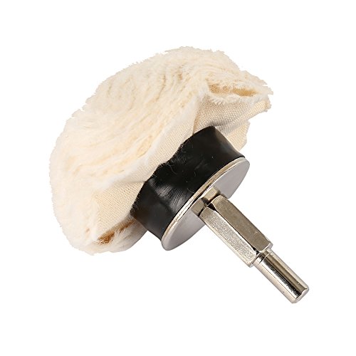 ODOMY 5Pcs Buffing Polishing Wheel For Drill Flannelette Polishing Mop Wheel Cone/Column/Mushroom/T-shaped Wheel Grinding Head With 1/4" Handle for Manifold Metal Aluminum Stainless Steel Chrome Glass