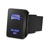 MicTuning M0810-T-LLBWSBL Push Button Switch with Connector Wire Kit for Toyota-LED Light BAR Symbol-Blue