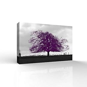 Wall26-Canvas Wall Art-Black and Purple Tree-Giclee Painting Wall Bedroom Living House Decoration Home Art - 12x18 inches