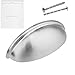 LIZAVO Brushed Satin Nickel Cabinet Pulls Bin Cup Kitchen Cabinet Handles Modern Hardware for Drawer Dresser - 3 inch (76mm) Hole Centers- 20 Pack