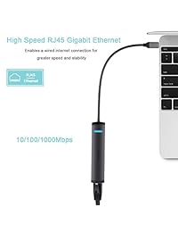 USB C Hub, doedoeflu aleación de aluminio construido con 1 puerto C para PD, salida HDMI, SD y Micro SD lector de tarjetas, 3 puertos US B3.0, 1 puerto Gigabit Ethernet para MacBook,  Chromebook (.Gray)