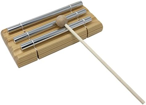Ladnis Trio Energy Chime with Wooden Mallet For Meditation,Eastern Energies, Yoga, Percussion Musical Chime for Children, Teachers' Classroom Bell
