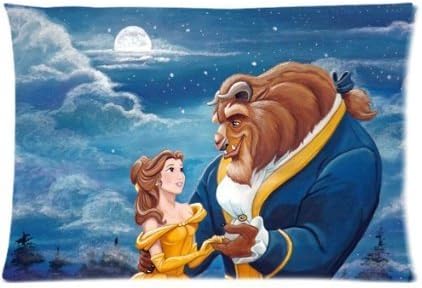 Beauty and the Beast Custom Cotton &amp; Polyester Soft Rectangle Pillow Case Cover 20X30 (Two Sides)