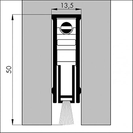 DIWARO® Automatische - Türbodendichtung | aluminium pressblank | Länge 630mm, 730mm, 830mm, 930mm, 1030mm, 1130mm, 1230mm | g
