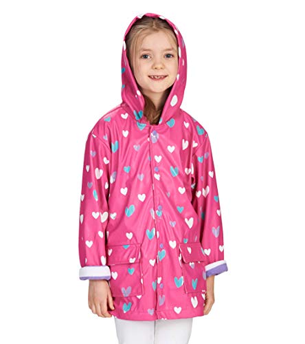Hatley Girls' Little Printed Raincoats, Color Changing Sweethearts, 3 Years - Thumbnail 3