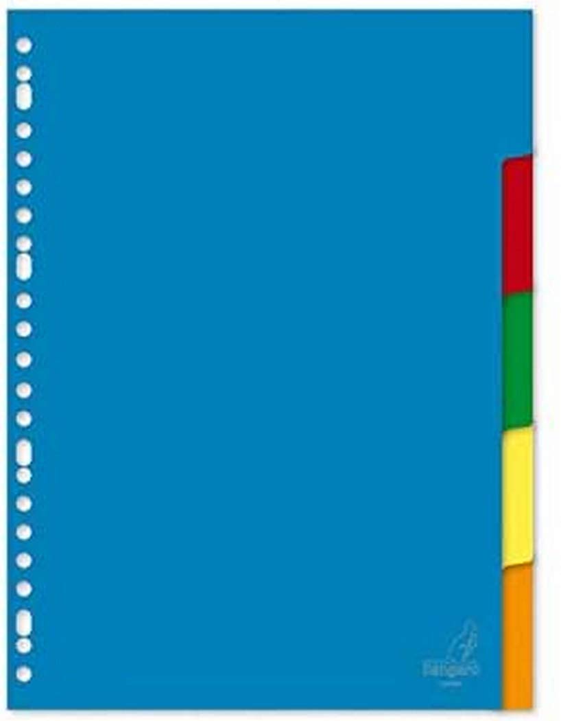 Kangaro Index A4 Blank PP 120 Micron 23 R. 5-Piece Assorted Tabs 29.7 x 22.5 x 0.3