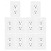 [10 Pack] BESTTEN Decorator Wall Receptacle Outlet, Decorative Screwless Wall Plate Included, Non-Tamper-Resistant, 15A/125V/1875W, Grounding, for Residential and Commercial, UL Listed, White
