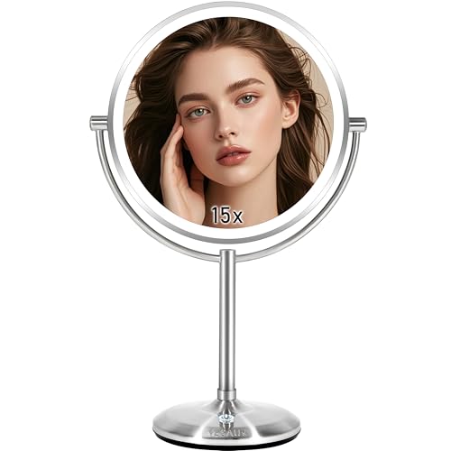 VESAUR 1X15X HD Lighted Makeup Mirror, 9