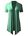 BH B.I.L.Y USA Women's Classic Asymmetrical Front Short-Sleeve Drape Cardigan Mint XX-Large