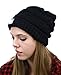 NYFASHION101 LED Hands Free Light Winter Cable Knit Cuff Beanie Hat, Black