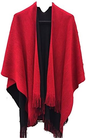 Women's Winter Knitted Cashmere Poncho Capes Shawl Sweater