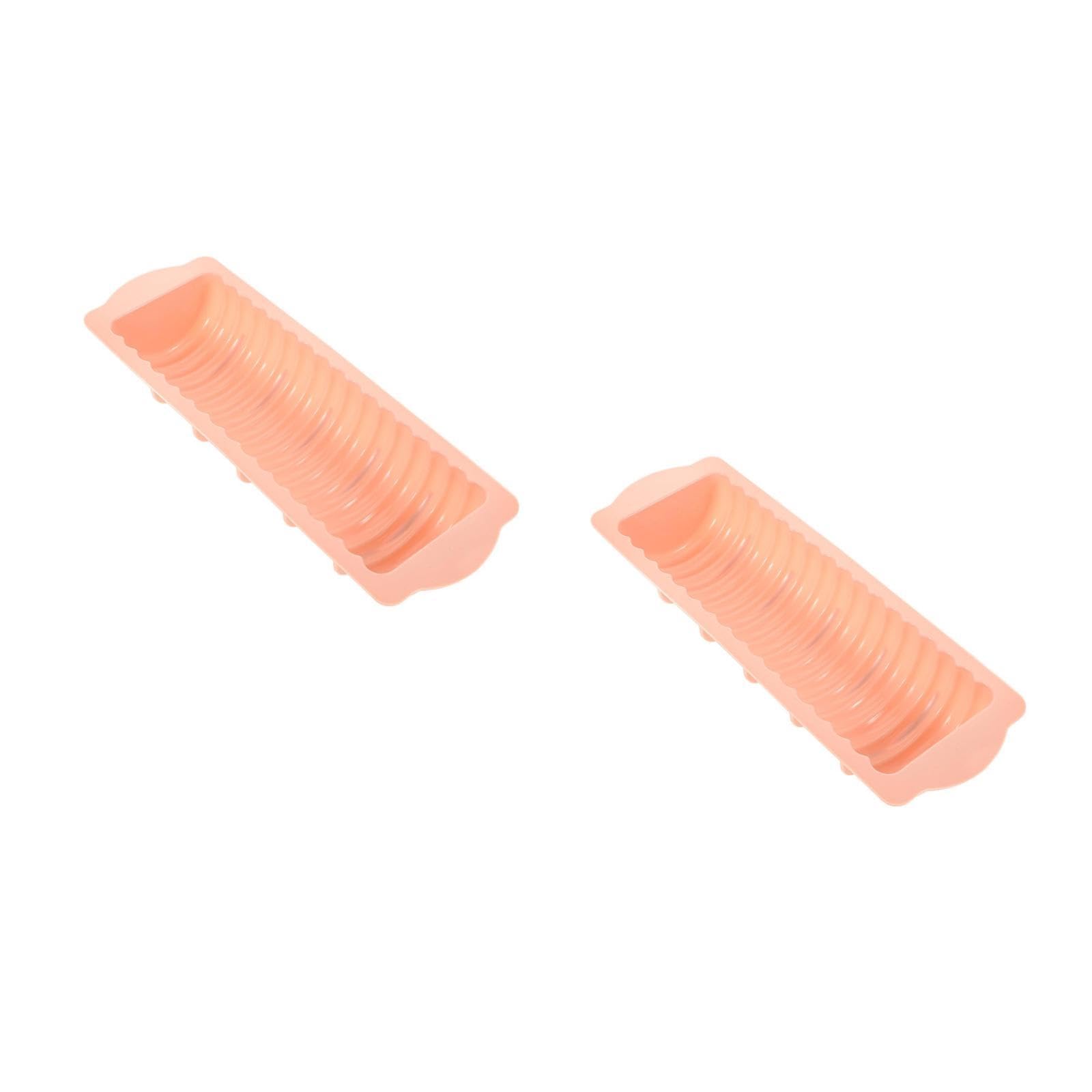 LIFKOME 2pcs Silicone Caterpillar Loaf Molds for Baking Hot Dog Shape Bakeware DIY Cake and Bread Forms Non-Stick and Easy to Clean Suitable for Oven and Microwave